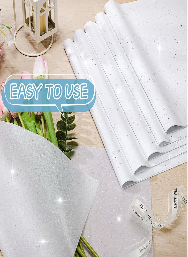 woric 135 Sheets White Tissue Paper for Gift Bags 20 x 14 Inch Glitter Tissue Paper for Birthday Baby Shower Wedding Valentine's Day Decor Art DIY Crafts - Image 3